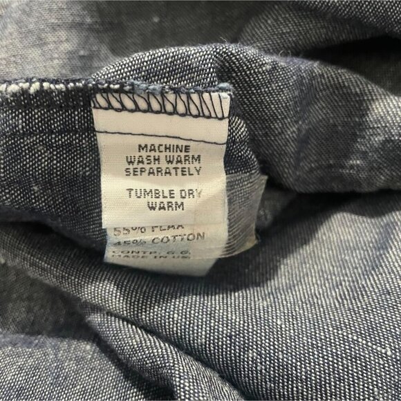 NEW Cut Loose Size Medium Top Blouse Button Down Shirt Collared Flax Boho Denim - Picture 10 of 11